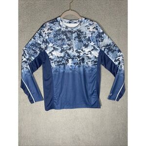 HUK Men's Sz S Icon X Tide Change Fade LS Fishing Shirt Camo Mesh Pullover